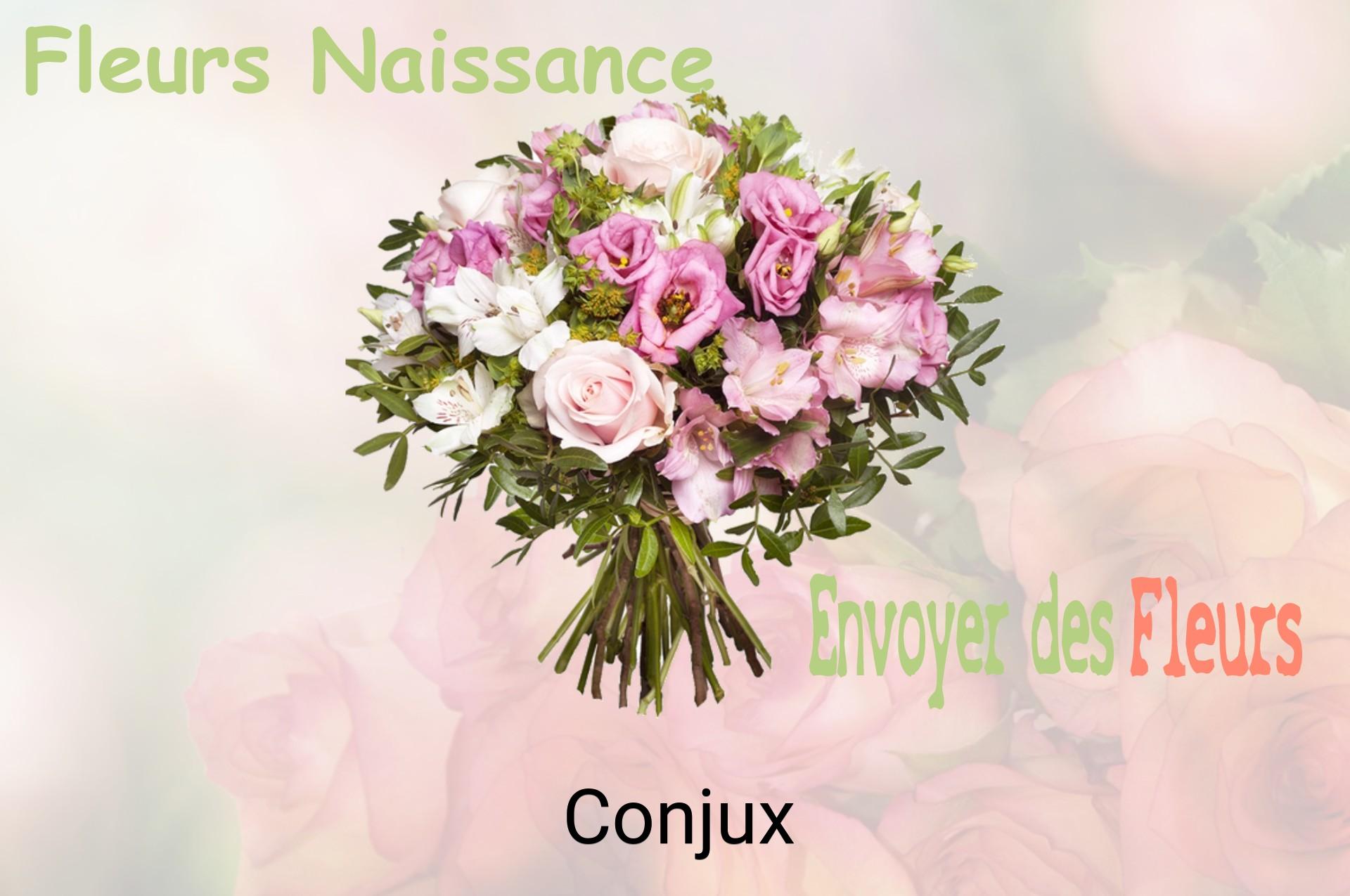 Bouquet de fleurs de naissance livré à Conjux