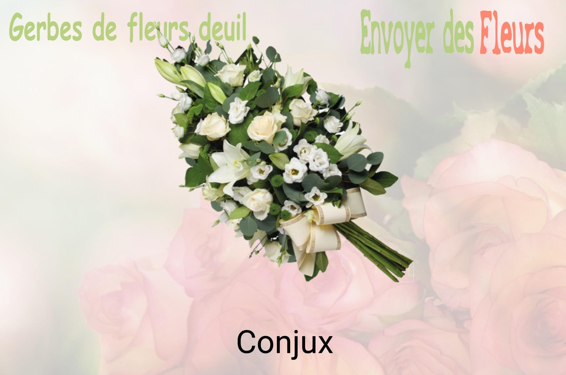 Gerbe de fleurs de deuil livrée à Conjux